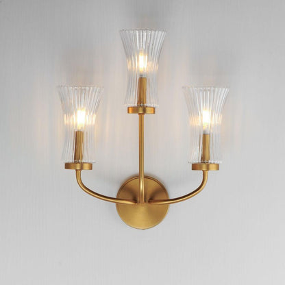 Maxim Lighting 16153CRNAB Camelot Wall Sconce Illuminated with Clear Ribbed Glass