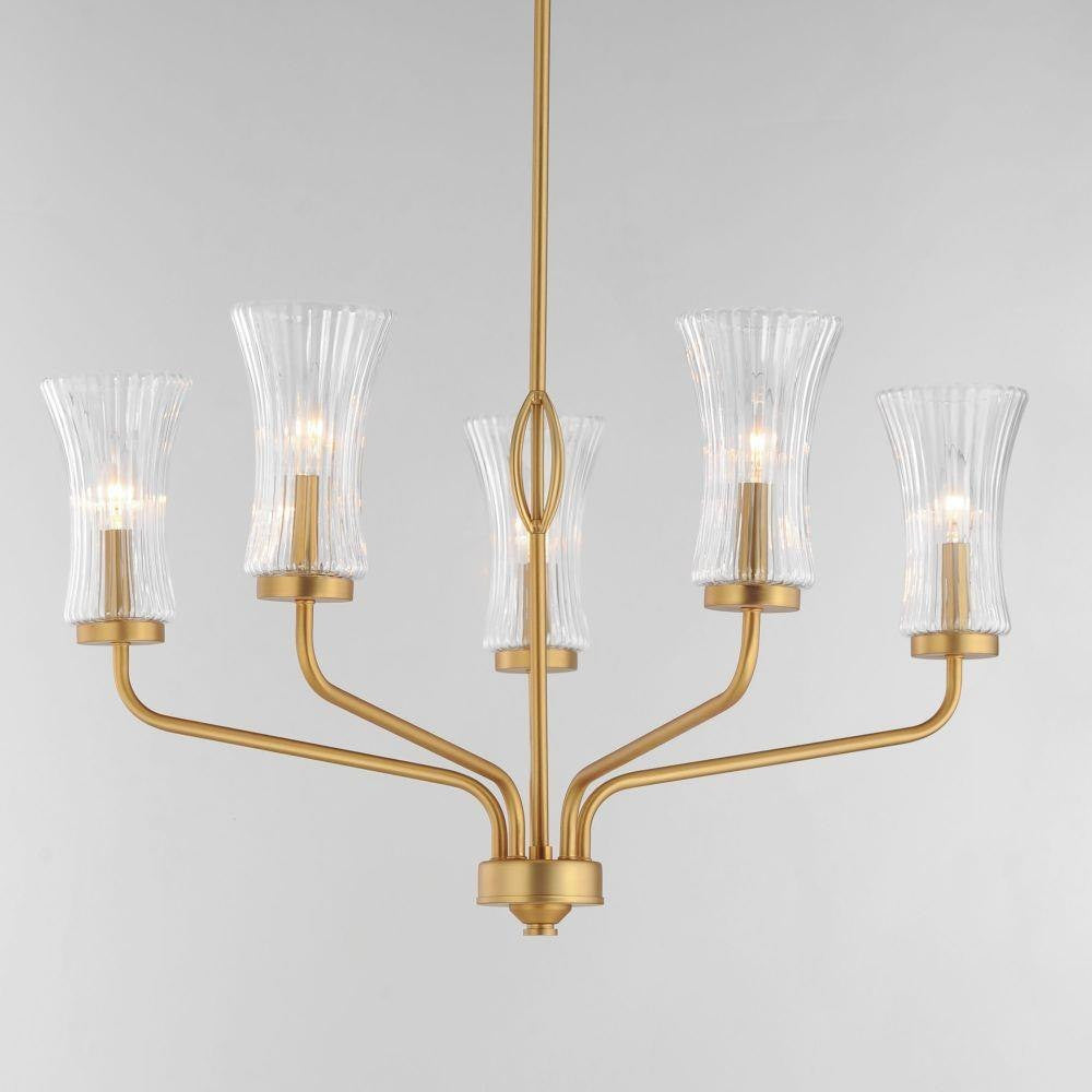 Maxim Lighting 16155CRNAB Camelot Chandelier - Lit Ambient View