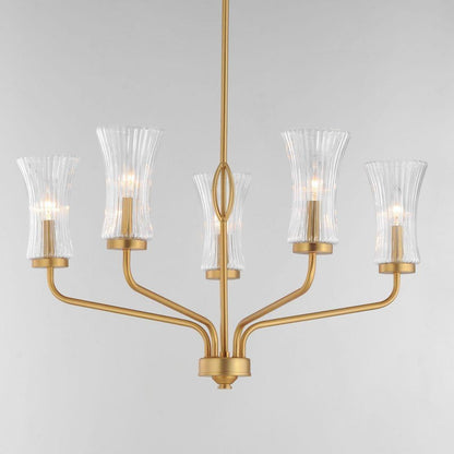 Maxim Lighting 16155CRNAB Camelot Chandelier - Lit Ambient View
