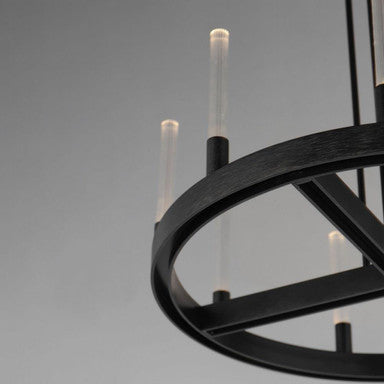 Maxim Lighting 16162CRGLD Ovation Chandelier - Close-Up of Fluted Glass Shades and Ring