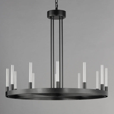 Maxim Lighting 16164CRBK Ovation 12 Light 31.5 inch Black Chandelier Ceiling Light - Full Profile View