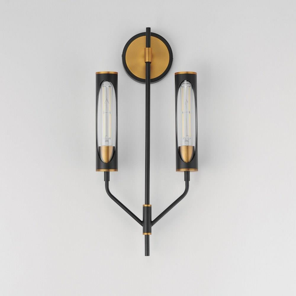 Maxim Lighting 16170CLBKAB Regent 2 Light 22.5 inch Black/Antique Brass Wall Sconce - Room View