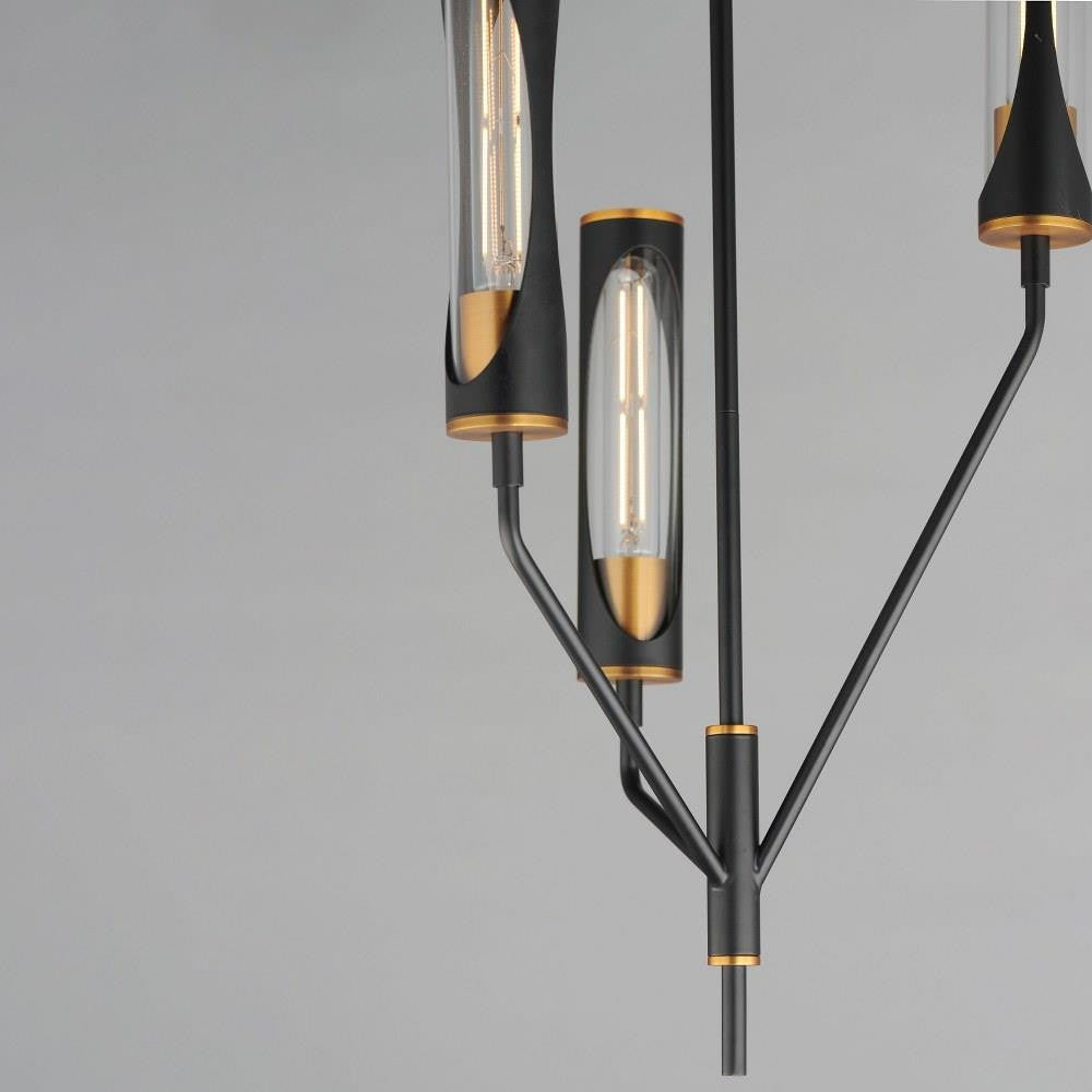 Maxim Lighting 16173CLBKAB Regent 3 Light Black/Antique Brass Pendant Ceiling Light - Detail View