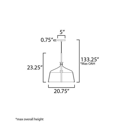Maxim Lighting 16183OMDBZ Bandera Pendant Ceiling Light - Dimension Diagram