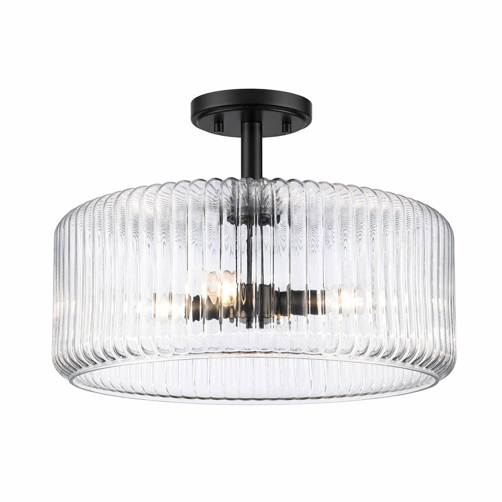 Trans Globe Lighting 16234 BK Quartz Quarters 4 Light Black Semi-Flush Mount Ceiling Light