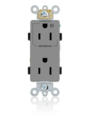 Leviton 16252-1PG Controlled Decora Plus Duplex Receptacle 15 Amp, 125 Volt