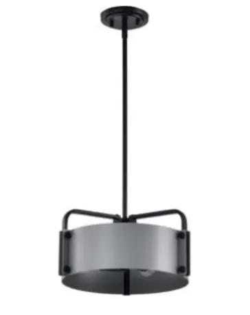 Nuvo 60-7852 Altos Small Pendant Light Fixture w/o Bulbs, 3-Light, Voltage 120V, Gray and Matte Black Finish