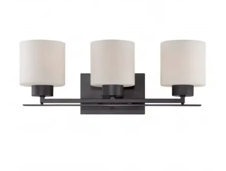 Nuvo 60-5303 Parallel Vanity Light Fixture, Mountable, 3-Light, Aged Bronze