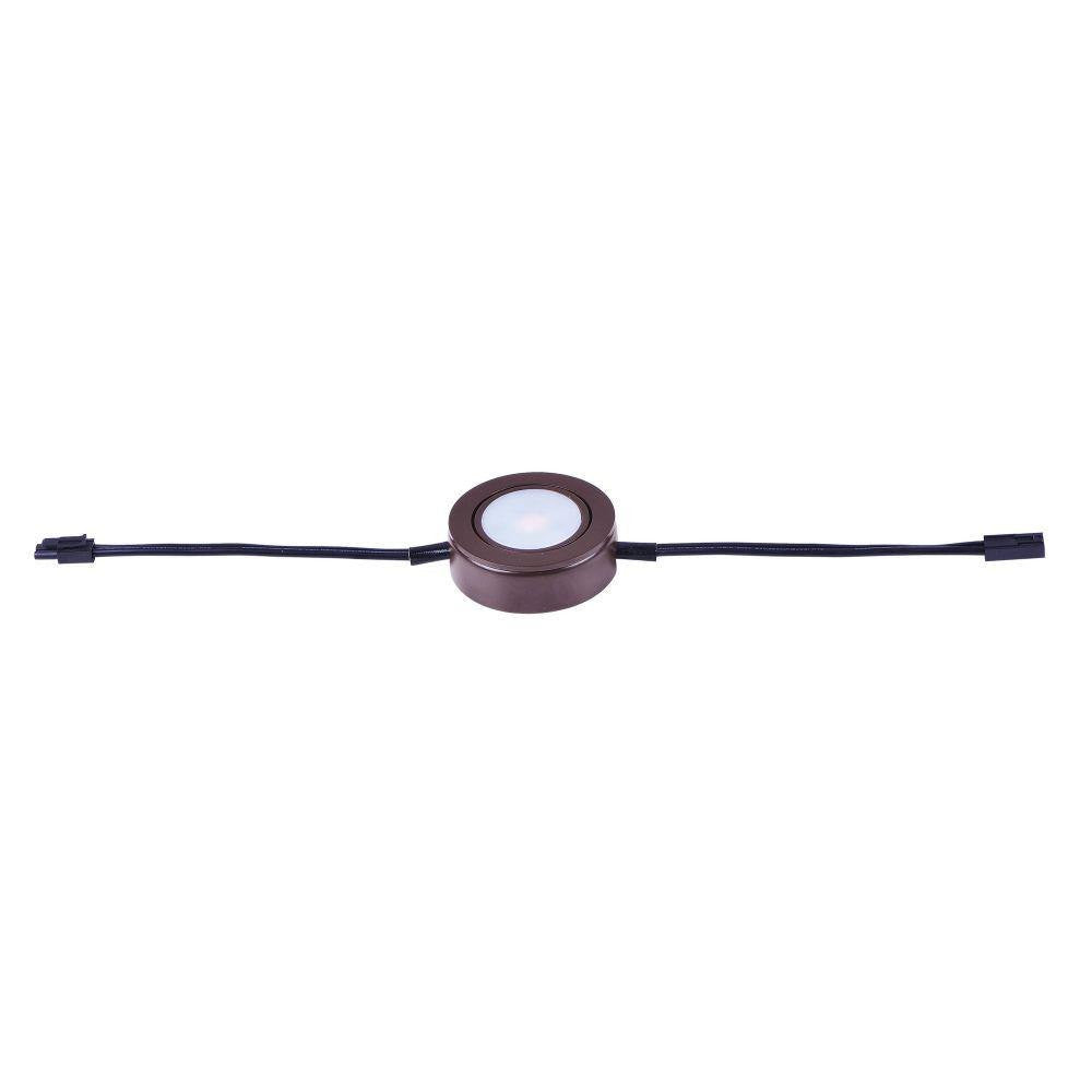 Maxim Lighting 53832BRZ CounterMax MX LD AC Anodized Bronze LED Under Cabinet Disc Light - Front View with Leads