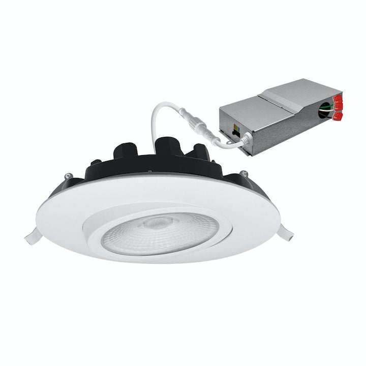 EnvisionLED LED-DLJBX-ADJ-6-18W-5CCT-WH-R SnapTrim-Line: 6" Gimbal Downlights Canless Series, White Finish