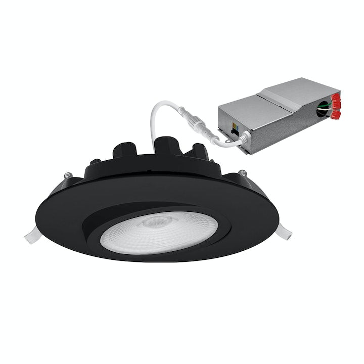 EnvisionLED LED-DLJBX-ADJ-6-18W-5CCT-BLK-R SnapTrim-Line: 6" Gimbal Downlights Canless Series, Black Finish
