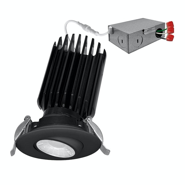 EnvisionLED LED-DLJBX-ADJ-3-12W-5CCT-BLK-R SnapTrim-Line 3-inch Gimbal Downlight, Round Trim, Black Finish
