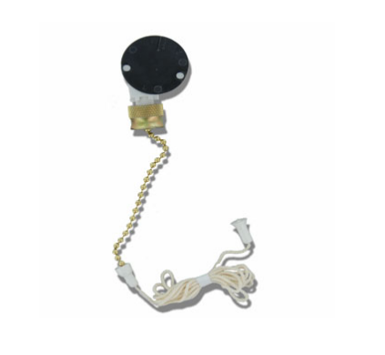 Leviton 1690 Pull chain switch, two speed-three position; 3A-250V AC, 1/4 HP 125-250V AC; With push-in wiring; No.6 chain 3 3/4 inches long.