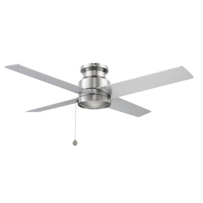 Carro USA CFP524E5-N10-SJ-1 52" 4-Blade Ceiling Fan With No LED Light & Pull Chain - Fixture Finish: Brushed Nickel - Blade Finish: Silver