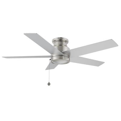 Carro USA CFP525E5-N10-SJ-1-FM 52" 5-Blade Flush Mount Ceiling Fan with Pull Chain - Fixture Finish: Brushed Nickel - Blade Finish: Silver