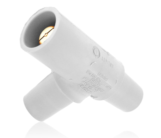 Leviton 16A22-UW 16 Series Taper Nose Multi-Way Connector, Cam-Type, Tapping Tee, 400A Max, White Finish
