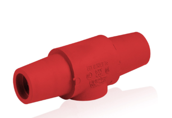 Leviton 16A24-UR 16 Series Taper Nose Double Female Connector, Cam-Type, Female-Female, 400A Max, Red Finish
