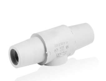 Leviton 16A24-UW 16 Series Taper Nose Double Female Connector, Cam-Type, Female-Female, 400A Max, White Finish