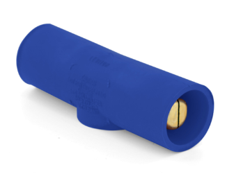 Leviton 16A25-UB 16 Series Taper Nose, Cam-Type Connector, Double Male, Multi-Way Connector, 400A Max, Blue Finish