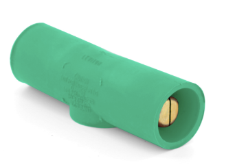 Leviton 16A25-UG 16 Series Taper Nose, Cam-Type Connector, Double Male, Multi-Way Connector, 400A Max, Green Finish