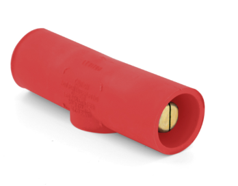 Leviton 16A25-UR 16 Series Taper Nose, Cam-Type Connector, Double Male, Multi-Way Connector, 400A Max, Red Finish