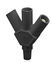 Leviton 16A26-UE 16 Series Taper Nose Multi-Way Connector, Cam-Type, Female-Male-Male-Male, 400A Max Max, Black Finish