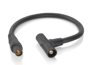 Leviton 16A31-UE 16 Series Cam-Type Taper Nose "Soft" Paralleling Tee, Female plug to Male/Male Tee, 24" Cable Length, 4/0, 400A Max, Black Finish