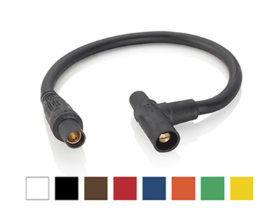 Leviton 16A32-UB 16 Series Cam-Type Taper Nose "Soft" Tapping Tee, Female plug to Female/Male Tee, 24" Cable Length, 4/0, 400A Max, Blue Finish