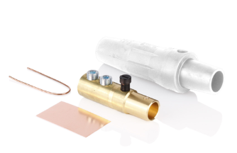 Leviton 16D33-4UW 16 Series Taper Nose Cam-Type Female Plug, Contact & Insulator, Detachable, Pre-cut For 4/0 AWG, 400A Max, Type 3R When Mated, White Finish