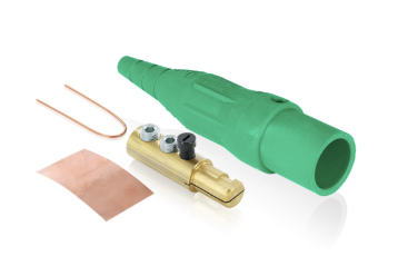 Leviton 16D44-AUG 16 Series Plug, Male, 190A Max, 600V Double Set Screw Termination, #6-#2 Cable Range, Green Finish