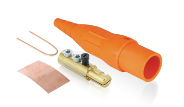Leviton 16D44-AUO 16 Series Plug, Male, 190A Max, 600V Double Set Screw Termination, #6-#2 Cable Range, Orange Finish