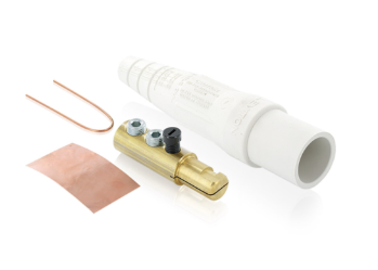 Leviton 16D44-AUW 16 Series Plug, Male, 190A Max, 600V Double Set Screw Termination, #6-#2 Cable Range, White Finish