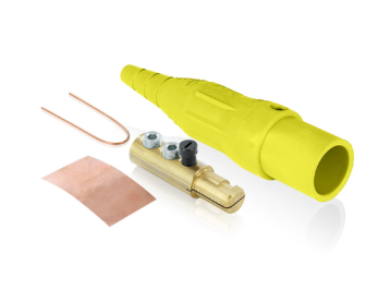 Leviton 16D44-AUY 16 Series Plug, Male, 190A Max, 600V Double Set Screw Termination, #6-#2 Cable Range, Yellow Finish
