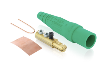 Leviton 16D44-UG 16 Series Taper Nose Cam-Type Male Plug, Contact & Insulator, Detachable, #6 #2 AWG, 190A Max, Type 3R When Mated, Green Finish