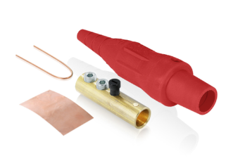 Leviton 16D45-AUR 16 Series Plug, Female, 190A Max, 600V Double Set Screw Termination, #6-#2 Cable Range, Red Finish