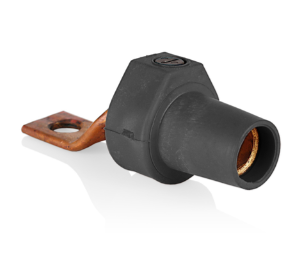 Leviton 16F22-UE 16 Series Taper Nose Single Pole Cam Type Female Terminal Connector, Bus Bar Mount, Offset, #2, 4/0 AWG, 400A Max, Black Finish