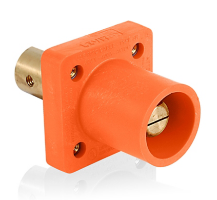 Leviton 16R19-UO 16 Series Male Receptacle, 90-Degree, #2 - 4/0 AWG, Single Hole Busbar Mount