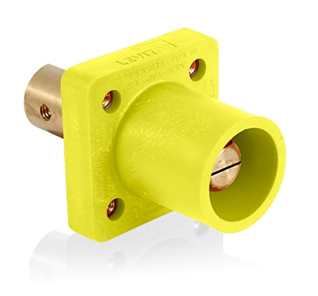 Leviton 16R19-UY 16 Series Male Receptacle, 90-Degree, #2 - 4/0 AWG, Single Hole Busbar Mount