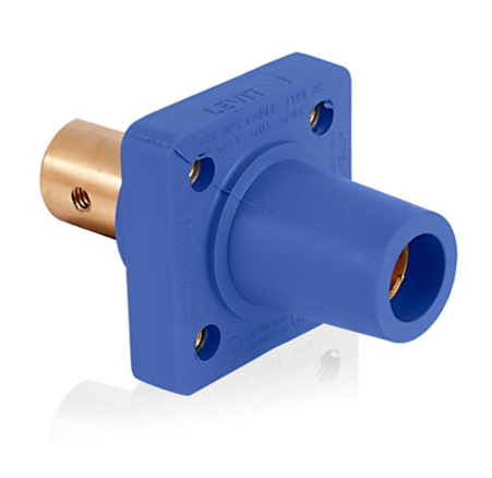 Leviton 16R20-UB 16 Series Female Receptacle, 90-Degree, #2 - 4/0 AWG, Single Hole Busbar Mount