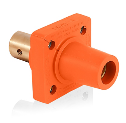 Leviton 16R20-UO 16 Series Female Receptacle, 90-Degree, #2 - 4/0 AWG, Single Hole Busbar Mount