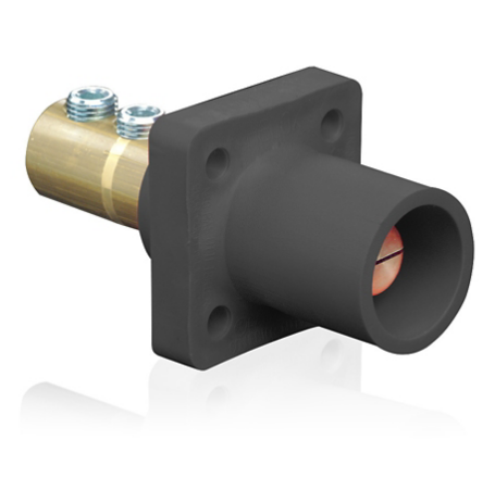 Leviton 16R21-1E 16 Series Male Receptacle, 90-Degree, 2/0 - 4/0 AWG, Double Set Screw, Self-Clinching Nuts