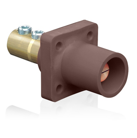 Leviton 16R21-1H 16 Series Male Receptacle, 90-Degree, 2/0 - 4/0 AWG, Double Set Screw, Self-Clinching Nuts