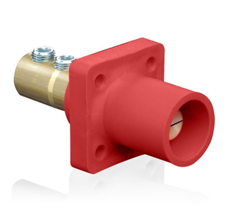 Leviton 16R21-1R 16 Series Male Receptacle, 90-Degree, 2/0 - 4/0 AWG, Double Set Screw, Self-Clinching Nuts