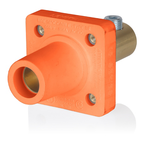 Leviton 16R22-1O 16 Series Male Receptacle, 90-Degree, 2/0 - 4/0 AWG, Double Set Screw