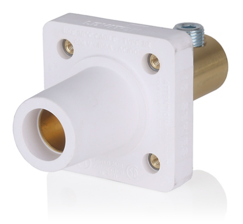 Leviton 16R22-1W 16 Series Male Receptacle, 90-Degree, 2/0 - 4/0 AWG, Double Set Screw