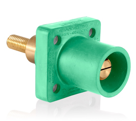 Leviton 16R23-2UG Male Receptacle, 90-Degree, #2 - 4/0 AWG, .75” L Threaded Stud Termination