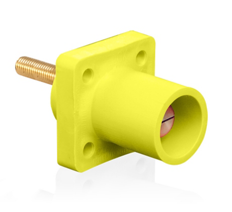 Leviton 16R23-4UY 16 Series Male Receptacle, 90-Degree, #2 - 4/0 AWG, 1.5" Threaded Stud