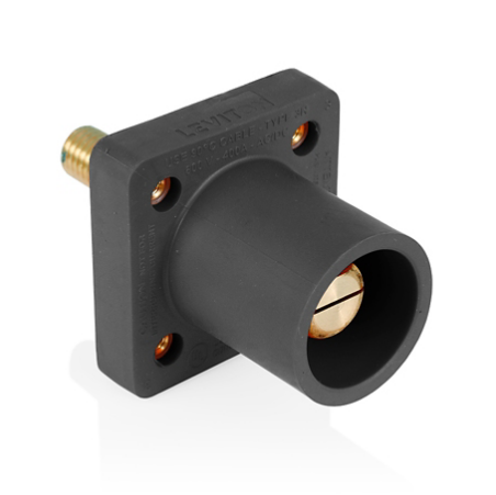 Leviton 16R25-1UE 16 Series Male Receptacle, 90-Degree, #2 - 4/0 AWG, 1.125" Threaded Stud, Self-Clinching Nuts