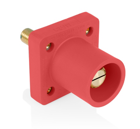 Leviton 16R25-1UR 16 Series Male Receptacle, 90-Degree, #2 - 4/0 AWG, 1.125" Threaded Stud, Self-Clinching Nuts