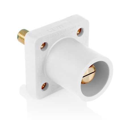 Leviton 16R25-1UW 16 Series Male Receptacle, 90-Degree, #2 - 4/0 AWG, 1.125" Threaded Stud, Self-Clinching Nuts